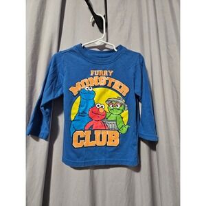 Sesame Street Furry Monster Club Elmo Cookie Monster Grover Blue Long Sleeve 2T